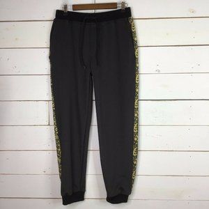New Tallia Sport Paisley Joggers Track Pants Black Men's Medium